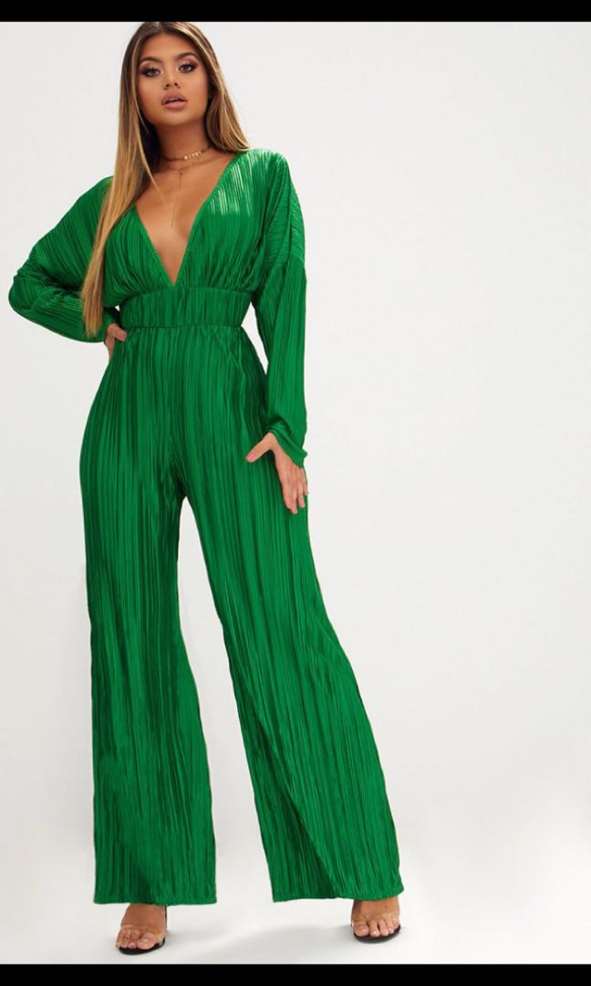 Pretty little thing emerald green jumpsuit 2025