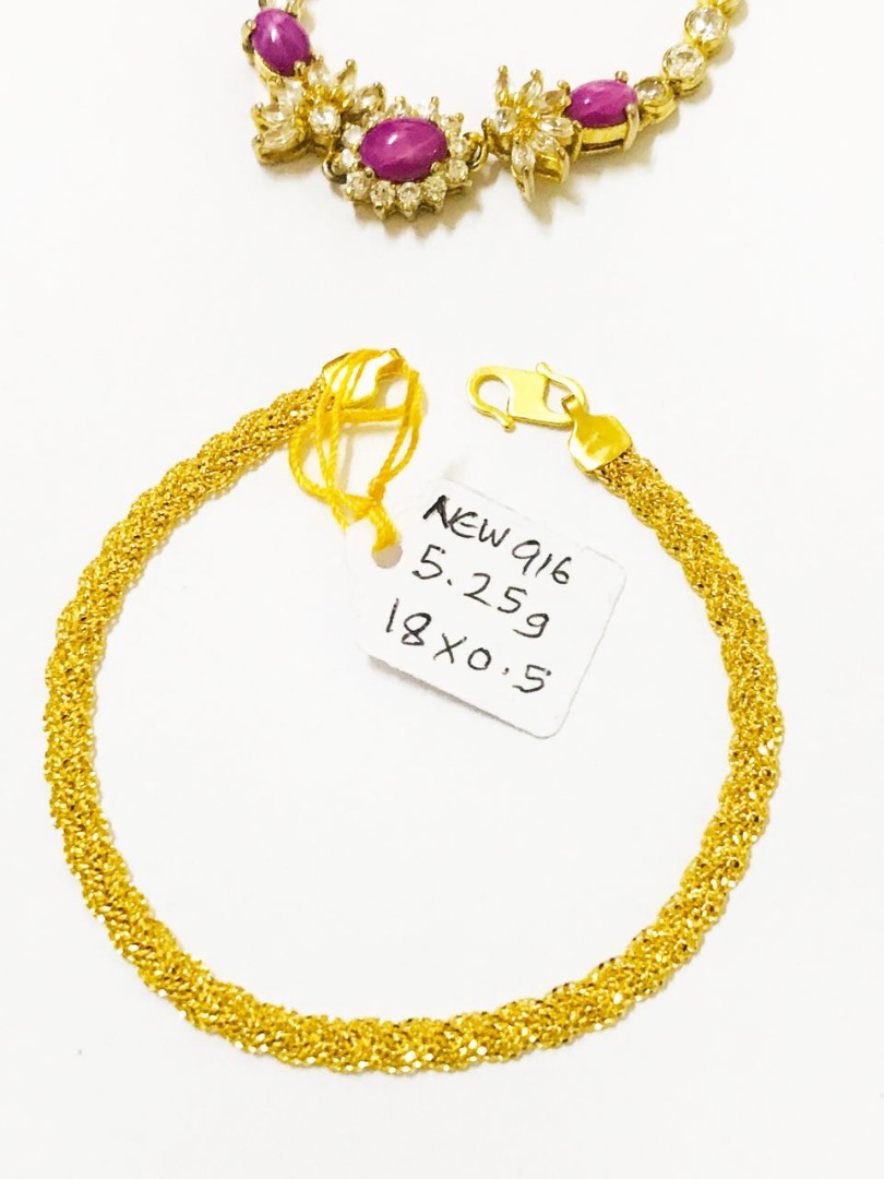 Rantai tangan simpul kasih sayang 5.25gram, Women's Fashion ...