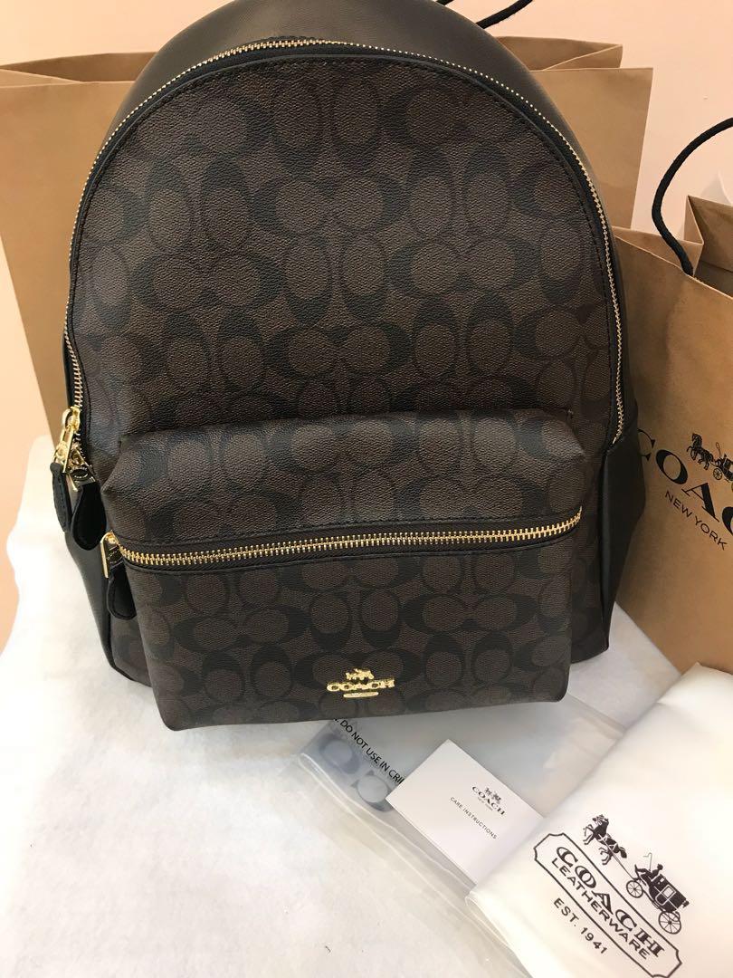 Ready Stock Coach women unisex backpack school bagv