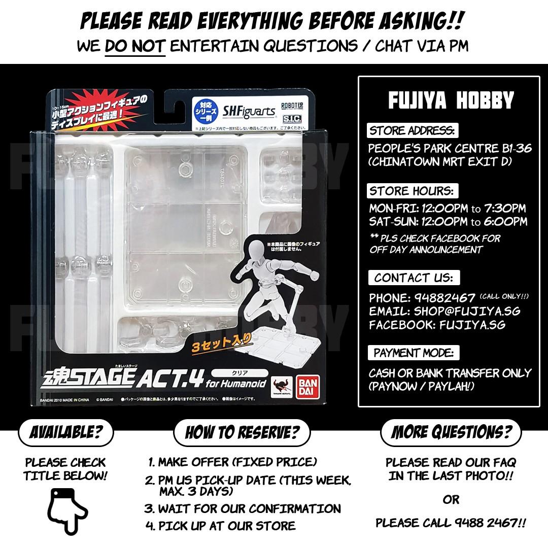 Tamashii Stage/Stand ACT.4 for Humanoid (1 box = 3 stands) - $18 each,  suitable for S.H. Figuarts SHF, Robot Spirits or any other 6 inch Figure.  No More Bundle Set Offer!! 