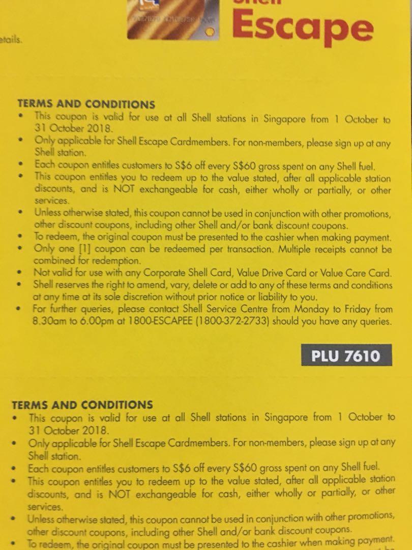 Shell petrol discount coupons, Tickets & Vouchers, Vouchers on Carousell