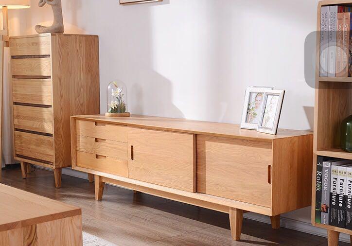 Solid Wood Tv Console Cabinets With Drawers Furniture Shelves