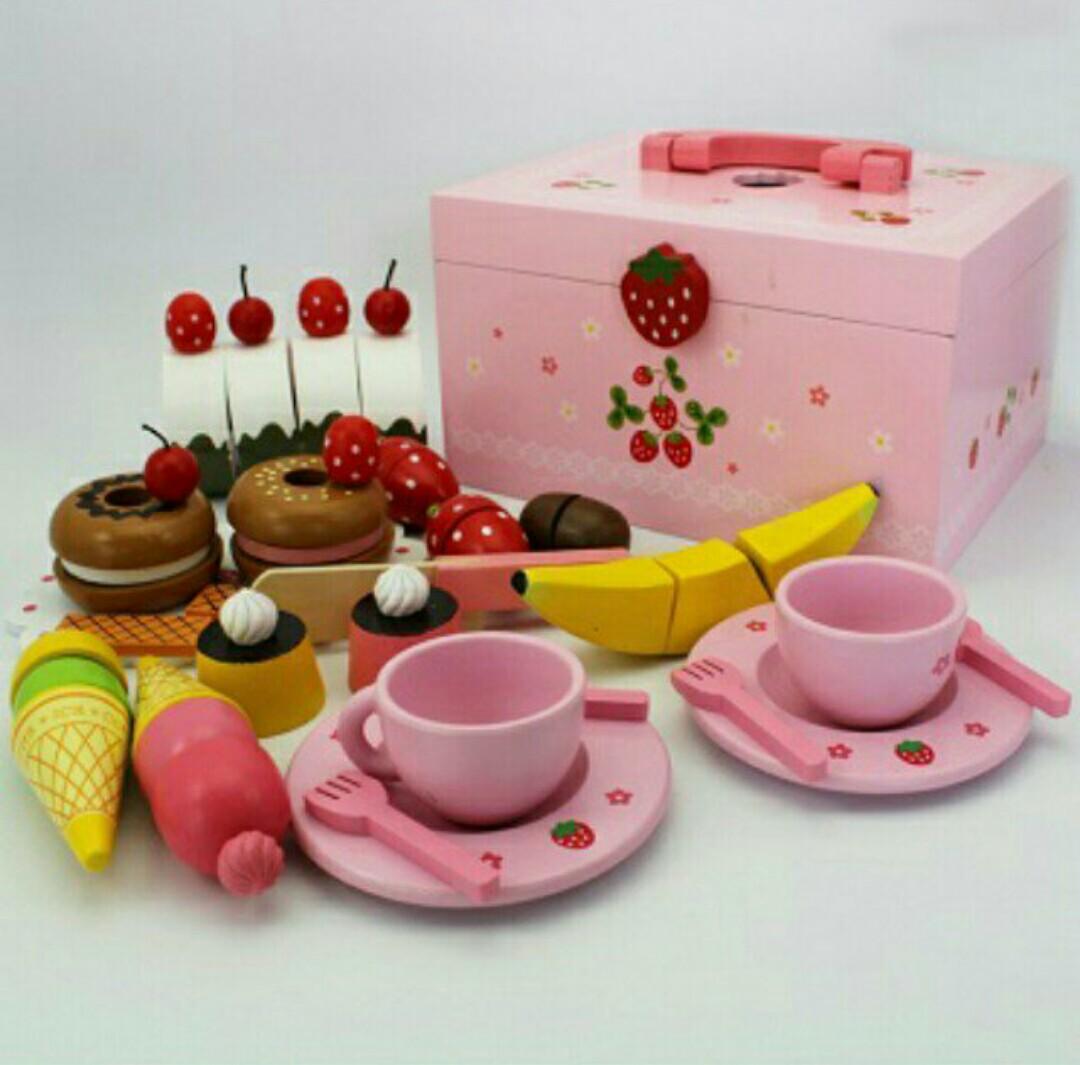 strawberry tea set