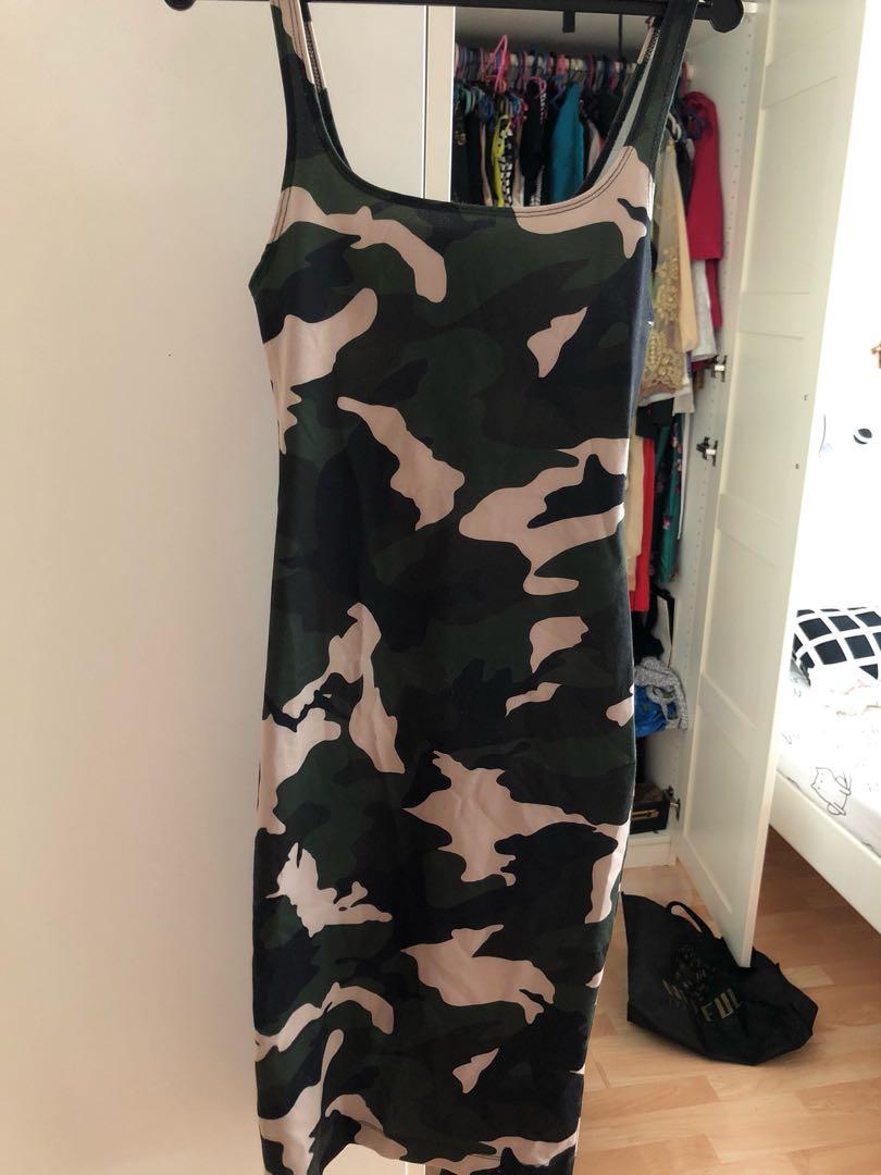 zara camo dress