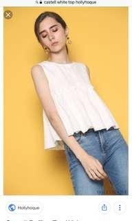 White Castell Ruffles Top Hollyhoque