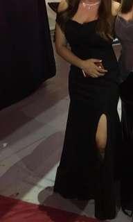 Black Long Gown (w/ slit) For Rent