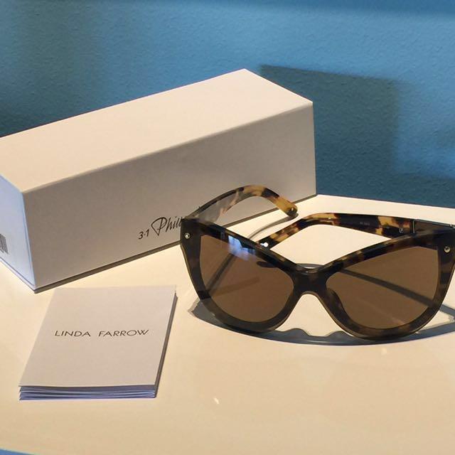 3.1 Phillip Lim x Linda Farrow Brown Mounted Lens Cat Eye  display picture 3