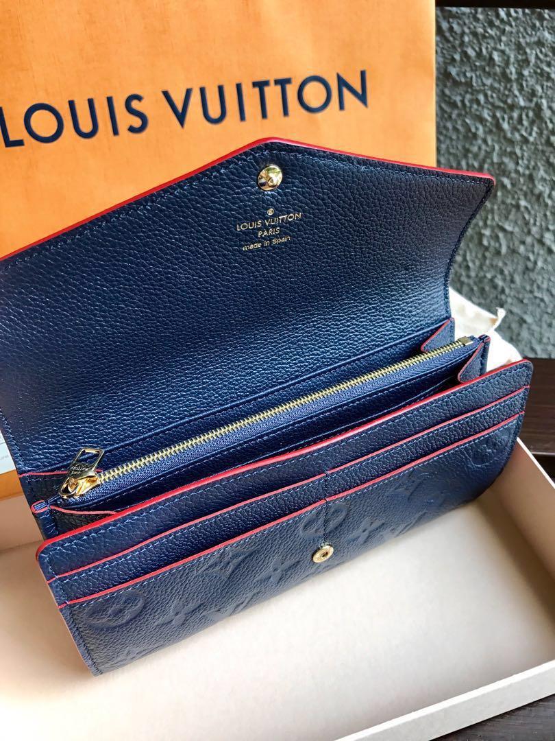 Sarah leather wallet Louis Vuitton Navy in Leather - 37253654