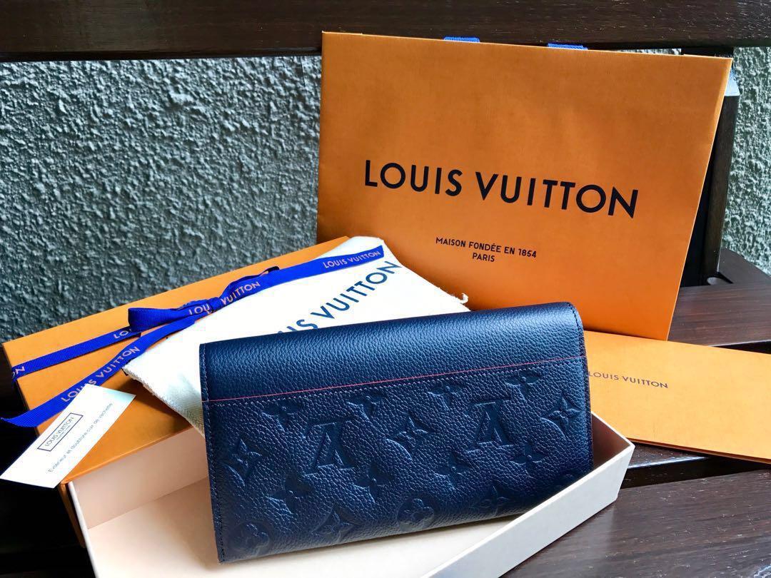 Sarah leather wallet Louis Vuitton Navy in Leather - 37253654