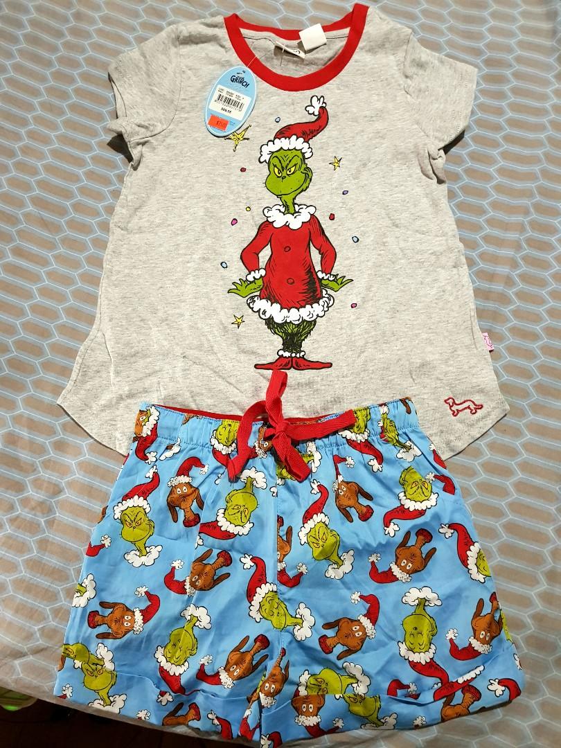 Authentic Peter Alexander Grinch Xmas Pajama Set For Girls Babies