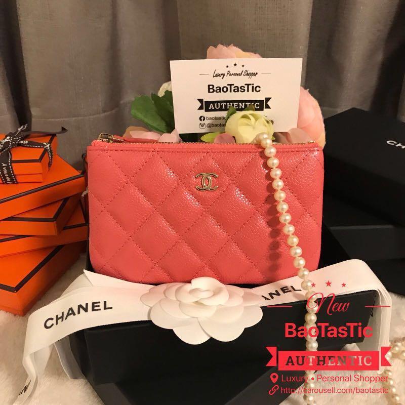 BNIB Chanel Mini O Case 18S Pink Iridescent, Luxury, Bags & Wallets on  Carousell