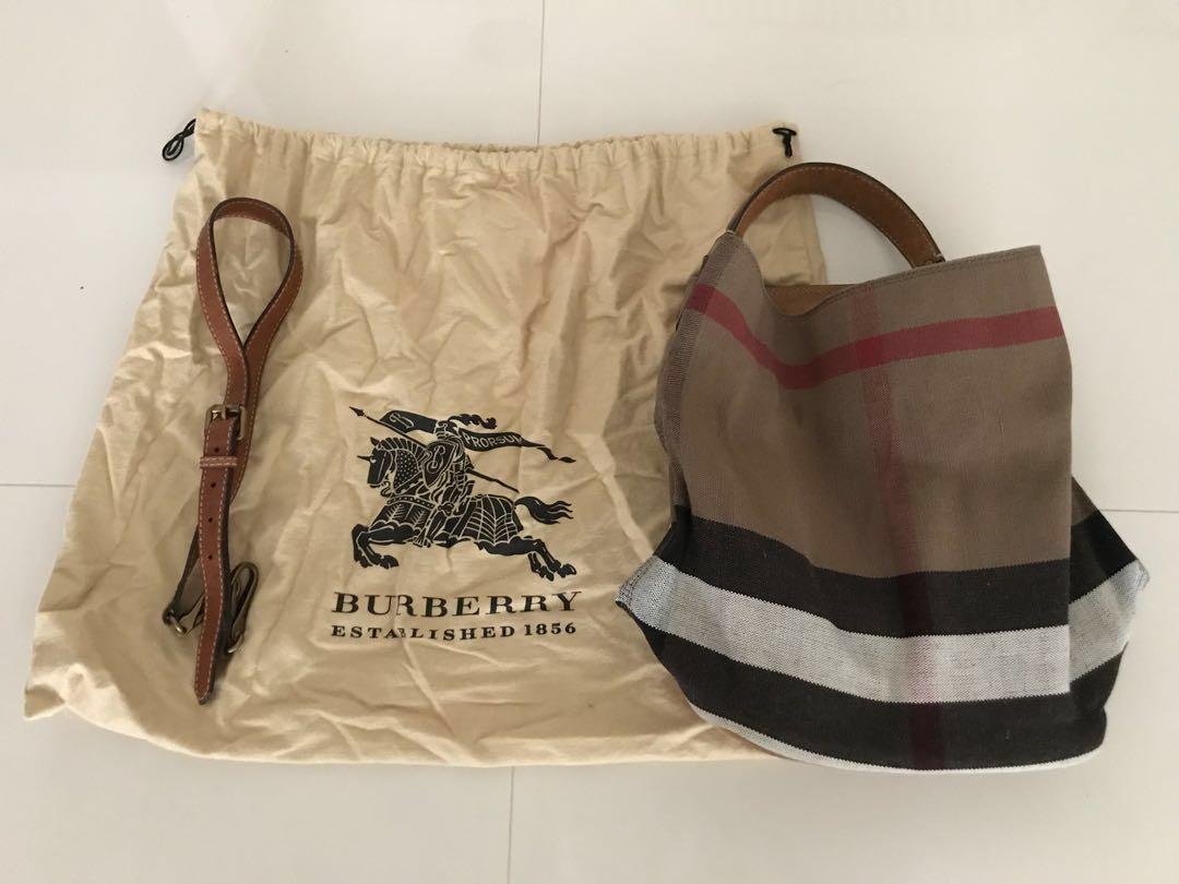 burberry canvas hobo bag