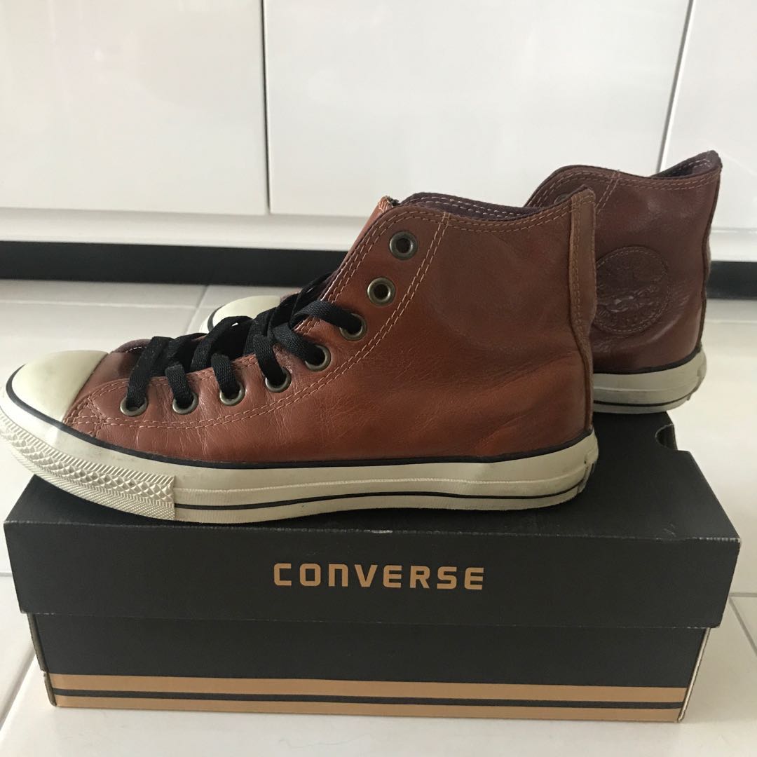 converse leather tan