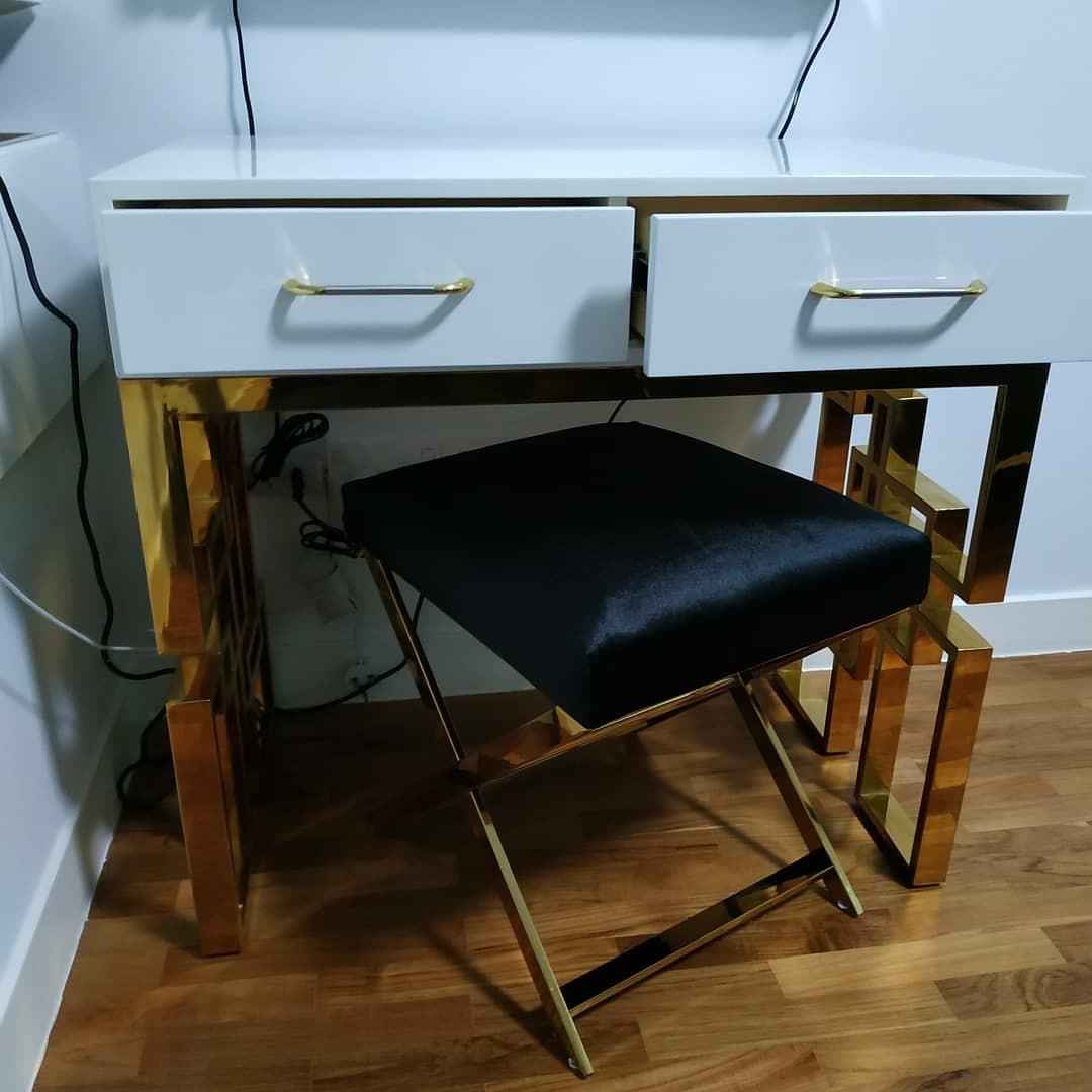 Custom Made Vanity Table Stool Furniture Tables