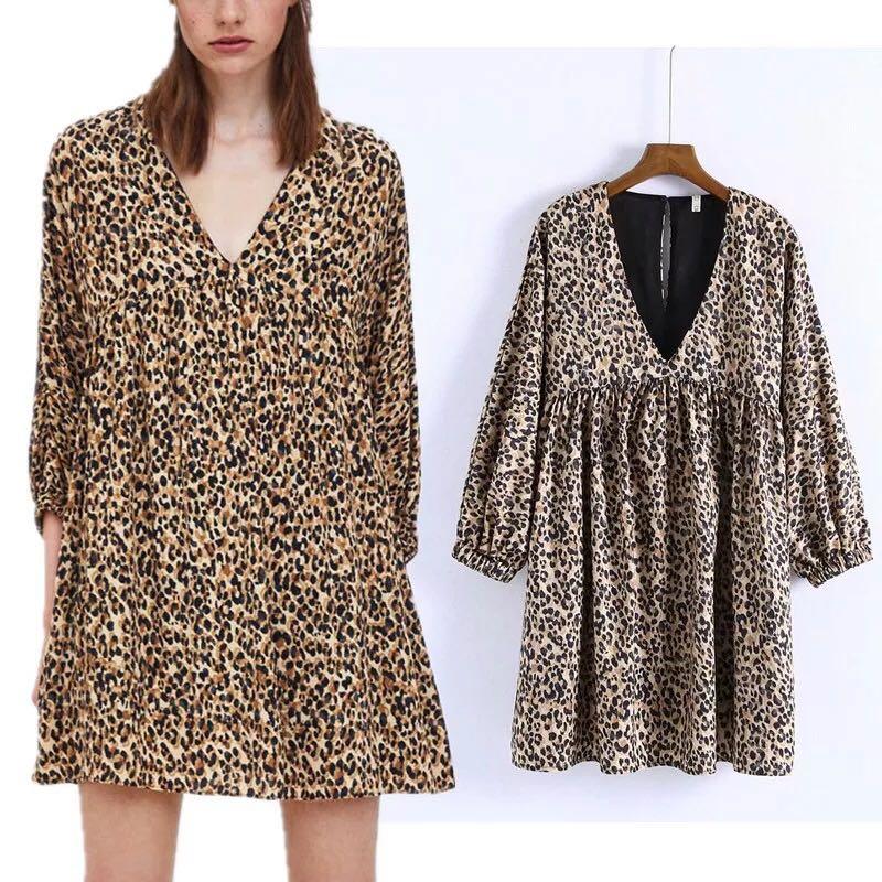 leopard print loose dress