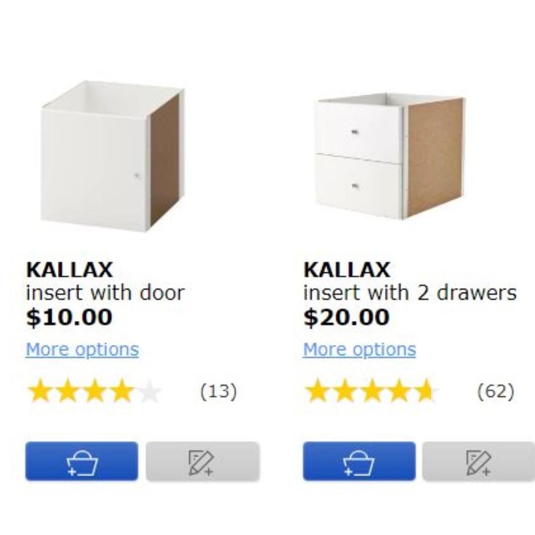 Ikea Kallax 5X5 cube with drawers and doors, Furniture & Home Living
