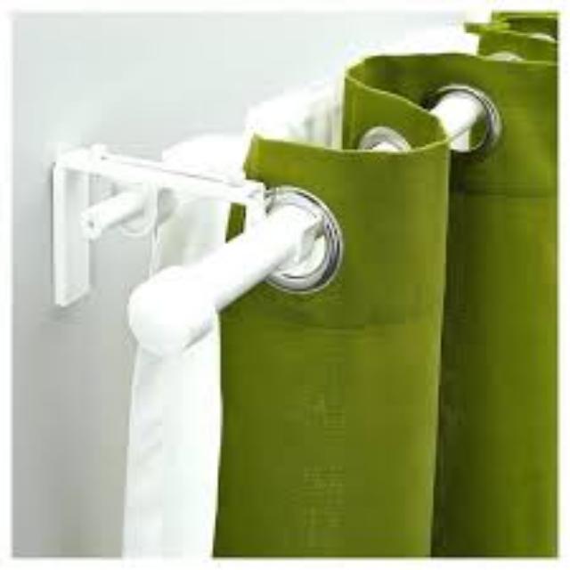 Ikea Racka Curtain Rods Betydlig Brackets And Rod Holders White Photo