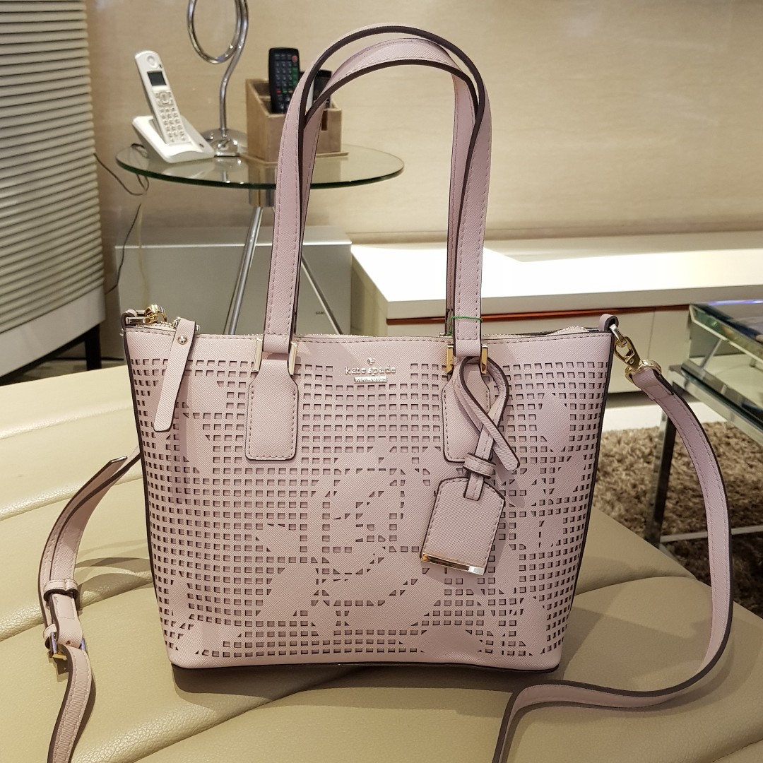 Kate Spade Cameron Street Perforated Lucie Crossbody Nude Pink