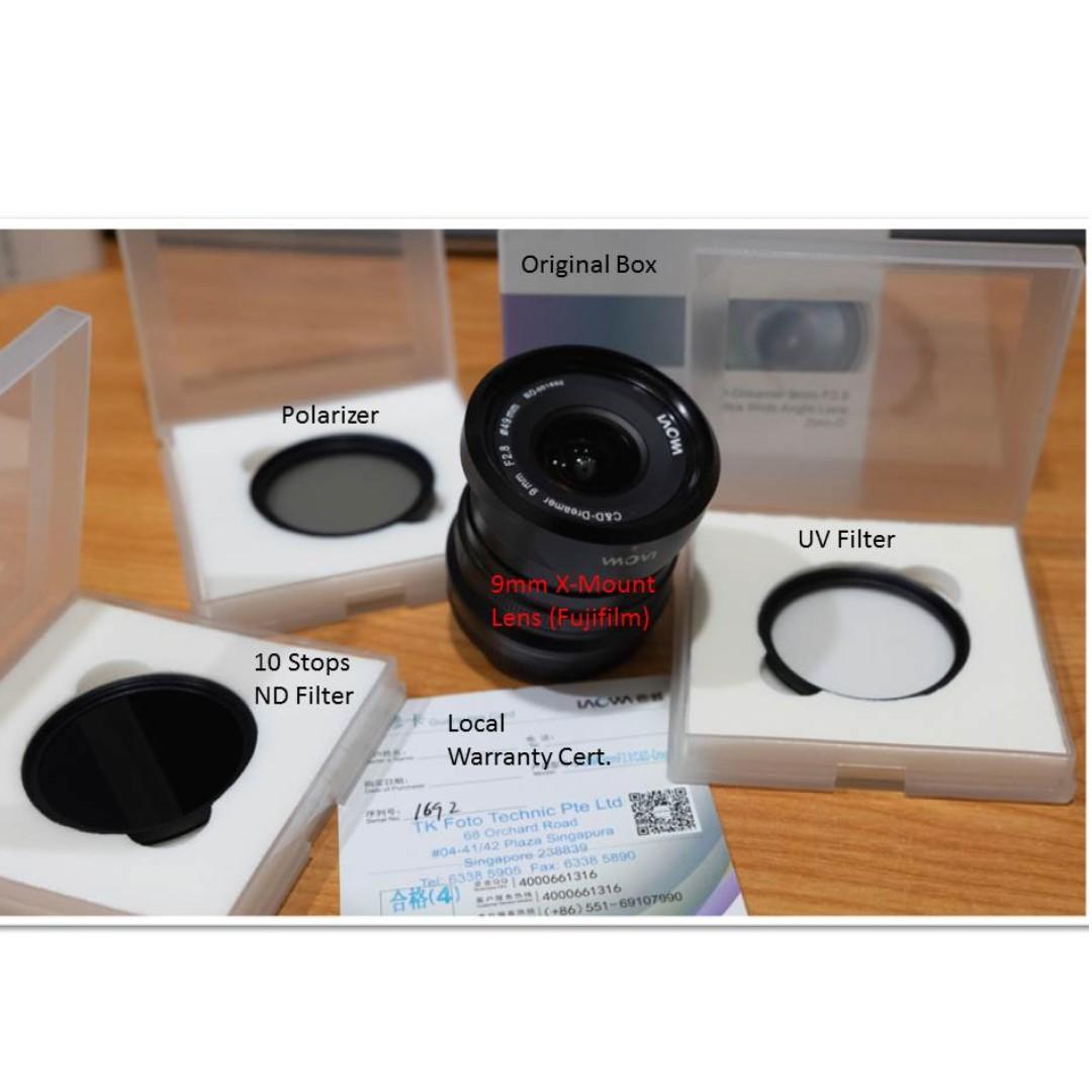 Laowa 9mm F2.8 FX Fujifilm Mount (ZeroD) + 3 Filters (UV, Polarizer