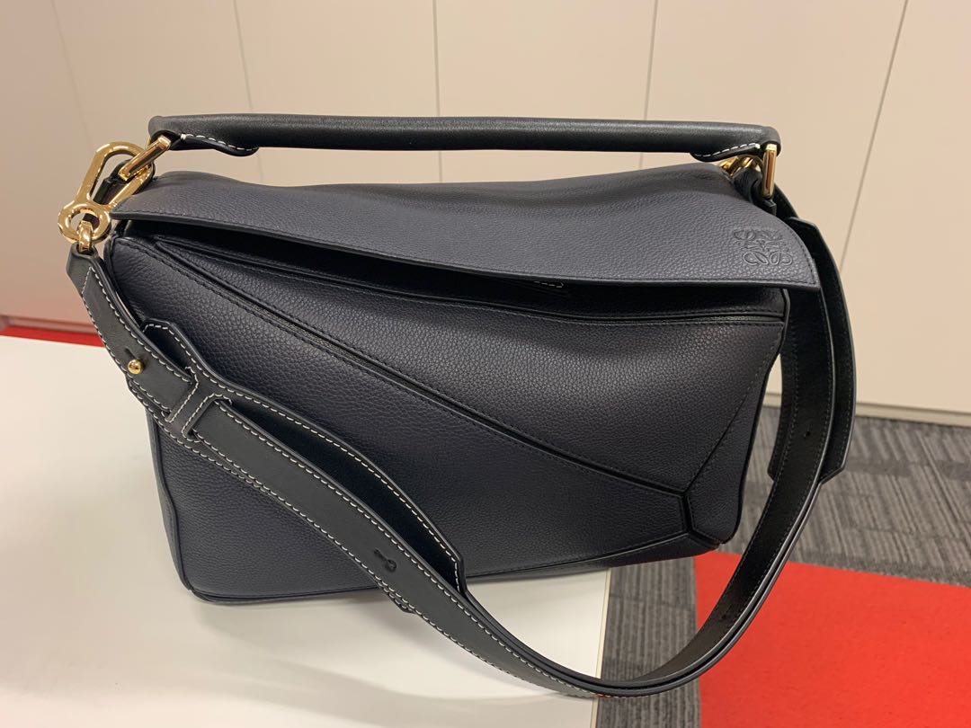 Loewe - Small Puzzle Midnight Blue & Black Shoulder Bag