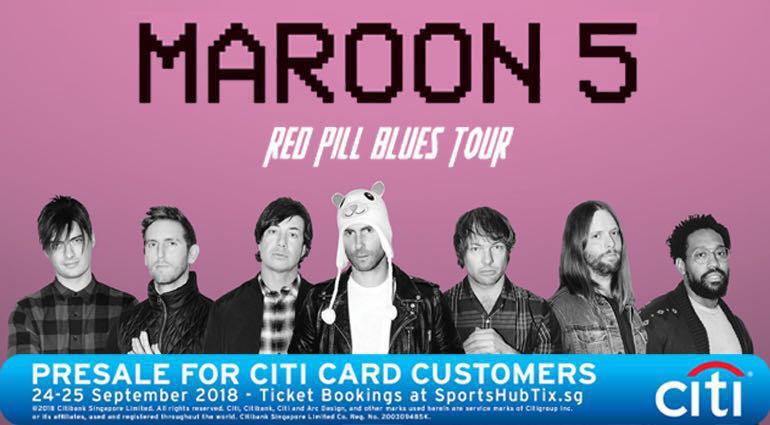 Maroon 5 Singapore Concert Entertainment Events Concerts On Carousell Sign this petition to get our lawmakers to ban maroon 5 from returning to singapore.