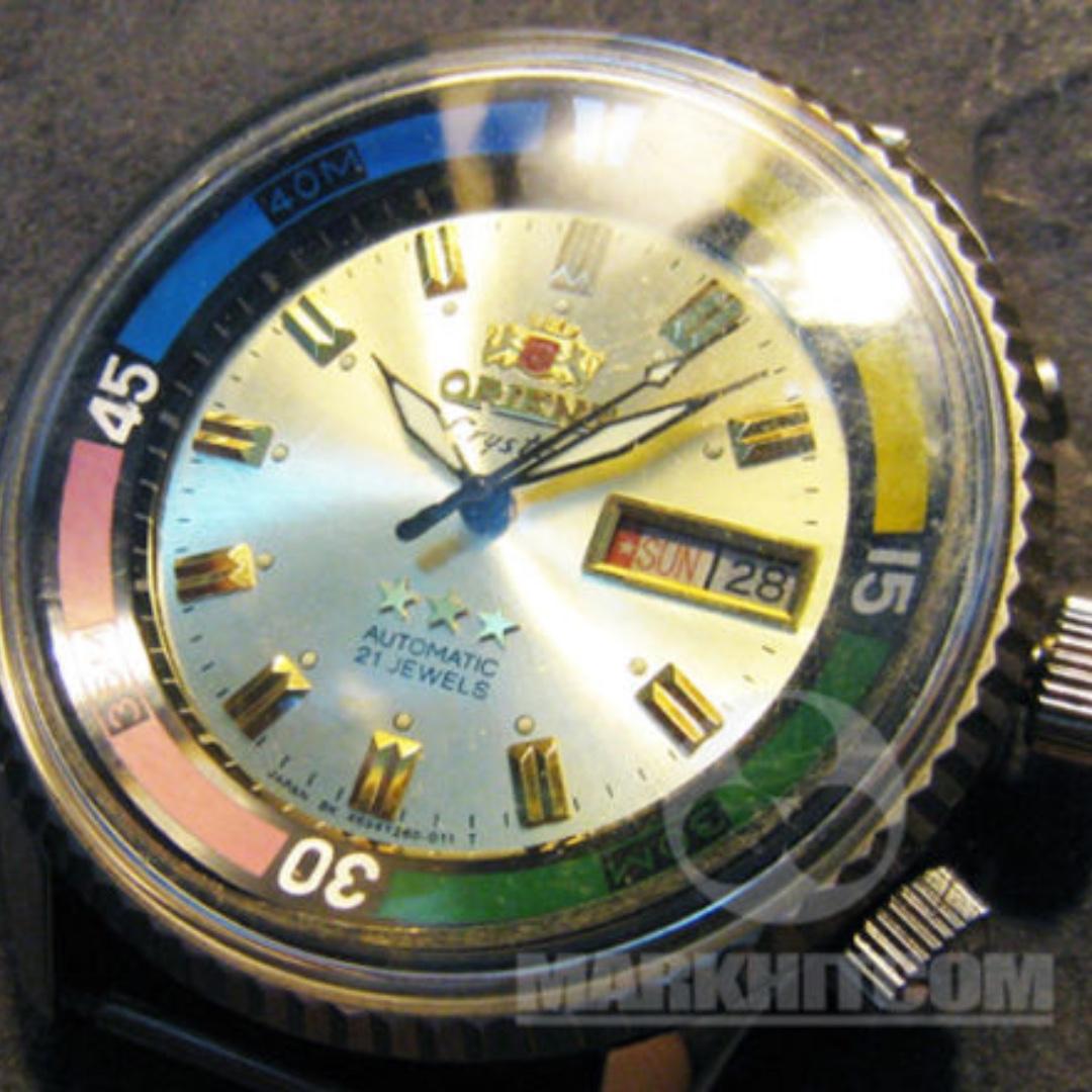 ORIENT AAA CRYSTAL super-compressor Diver WATCH 1970s Gold color tone ...