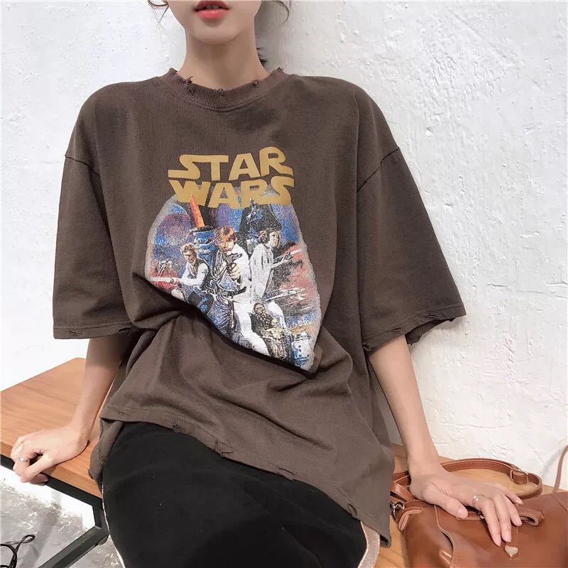Oversized star top wars t shirt