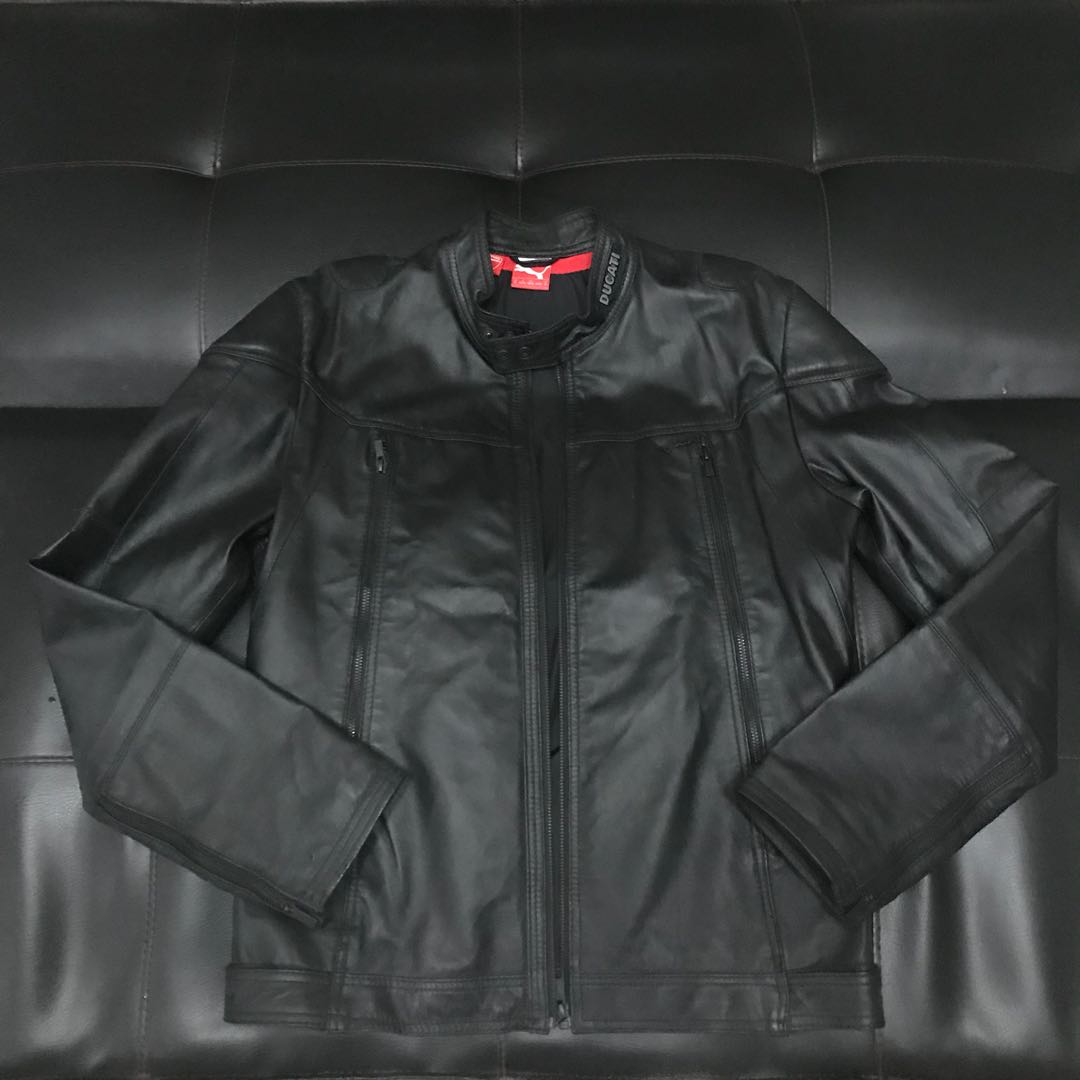 puma ducati leather jacket black
