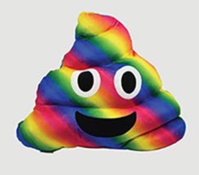 Poop emoji cheap pillow rainbow
