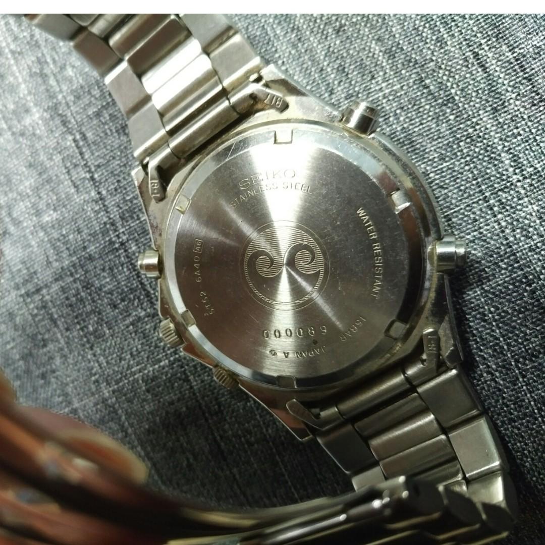 SEIKO 5T52-6A40 WORLD TIMER GENTS QUARTZ GMT ALARM CHRONO WATCH