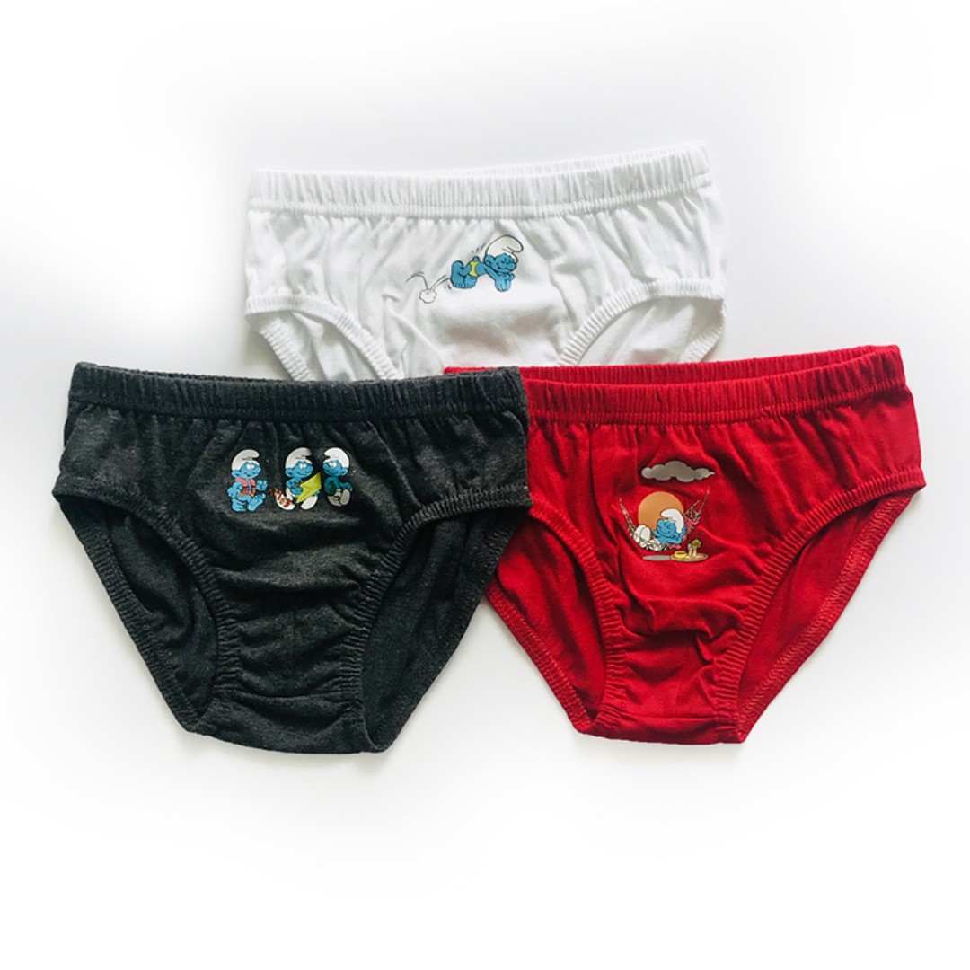 Smurf (Genuine Licensed) Boys Briefs Set of 3pcs., Babies & Kids, Babies & Kids Fashion on Carousell