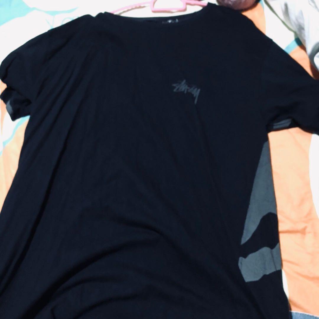Stussy reflective back tee in BLACK