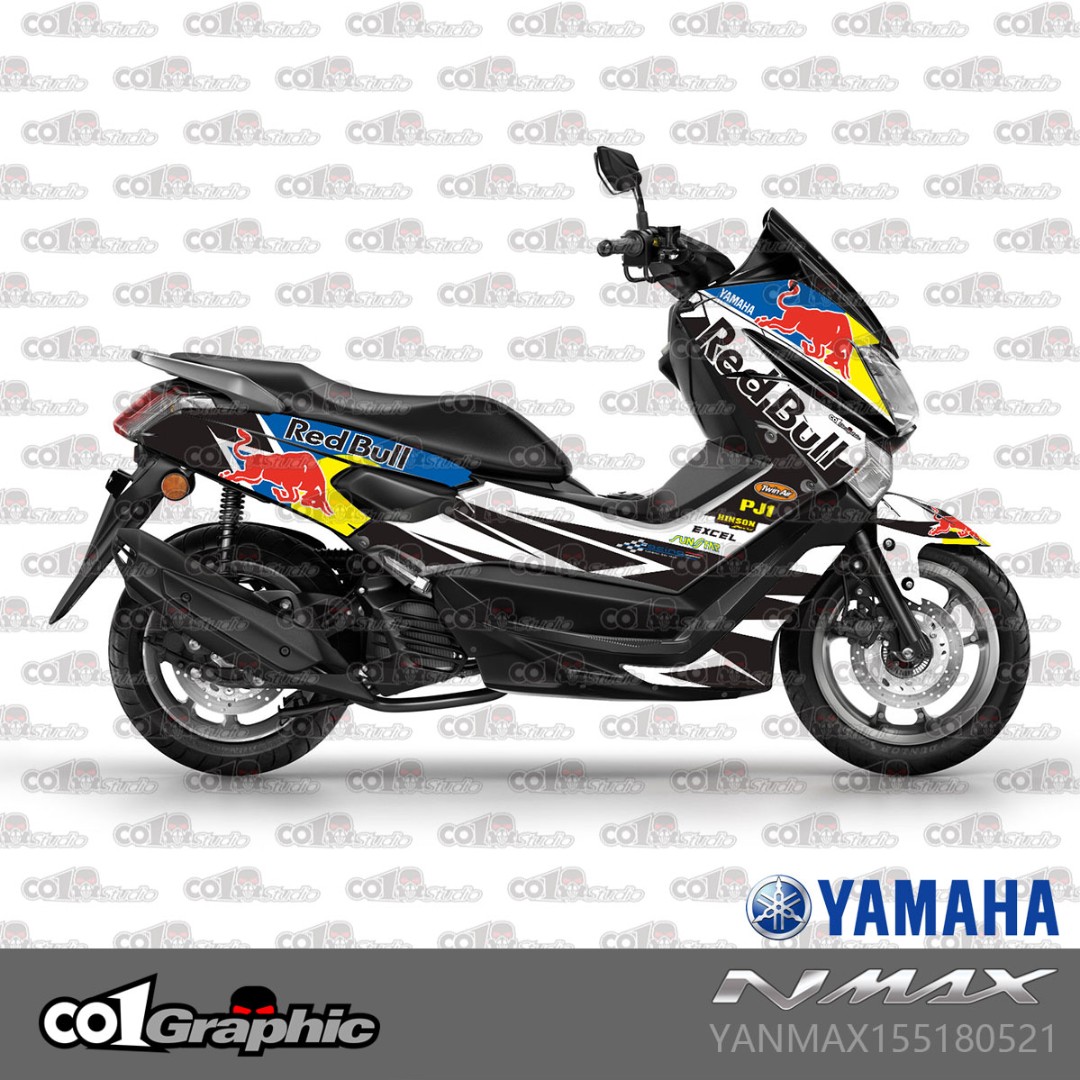 Yamaha NMAX 155 scooter sticker racing 3M Red bull Redbull Yamaha NMAX 155 scooter sticker racing 3M Red bull Redbull