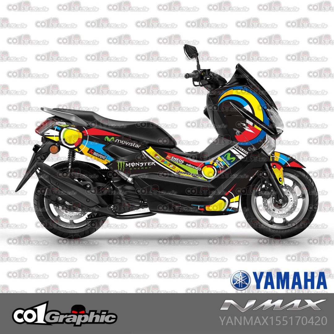 Yamaha NMAX 155 scooter sticker racing 3M sponsors yellow Yamaha NMAX 155 scooter sticker racing 3M sponsors yellow