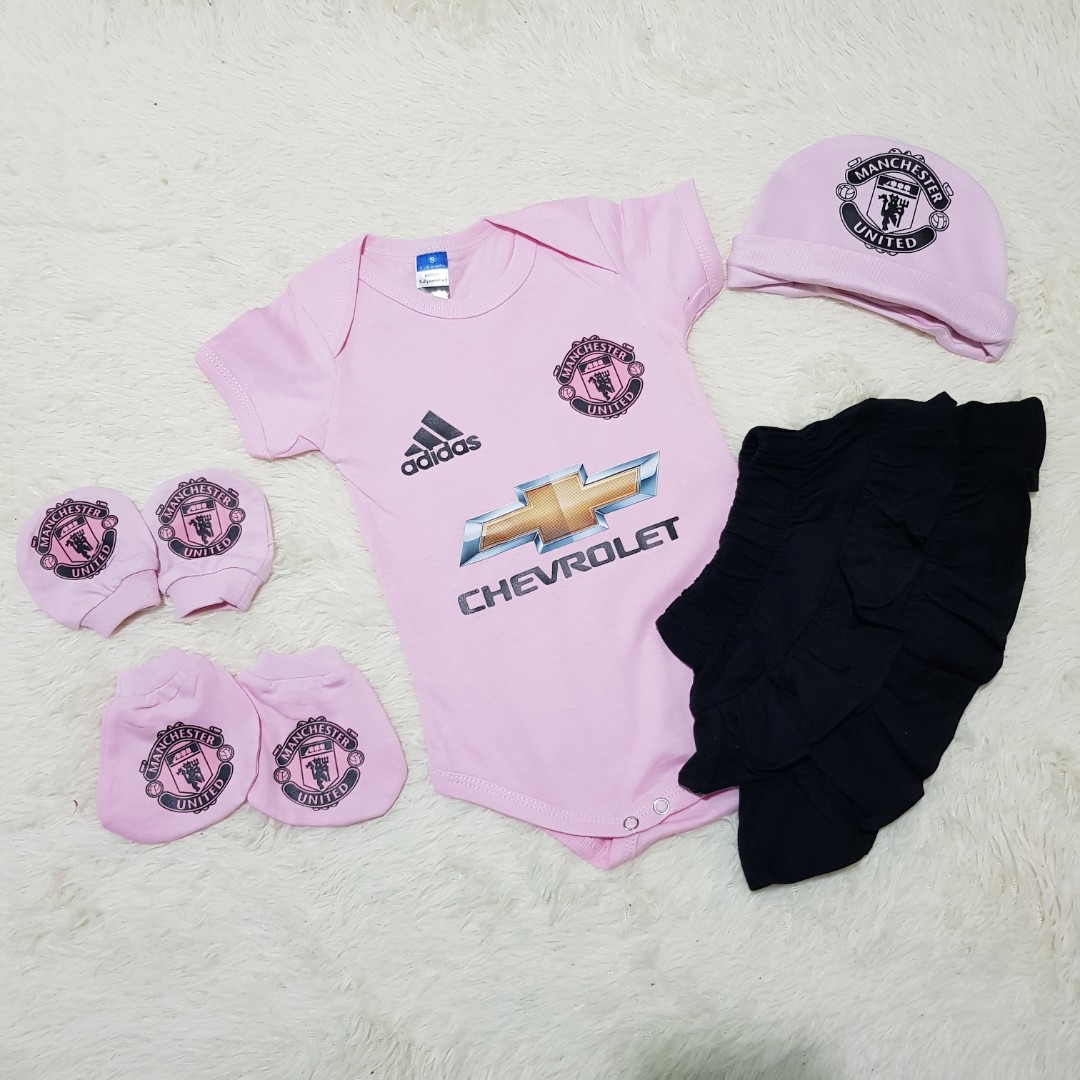 pink man utd baby grow