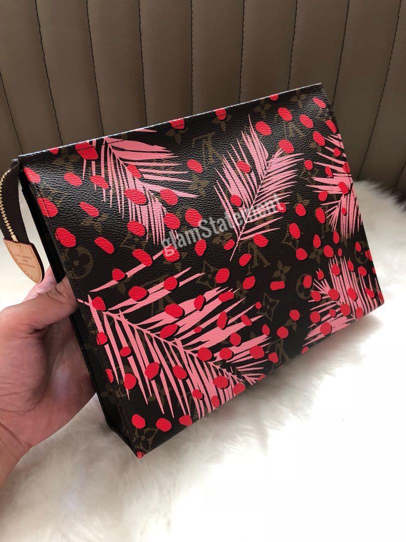 Authentic Louis Vuitton Jungle Toiletry Pouch 26 Sugar Pink Poppy Luxury Bags Wallets Clutches On Carousell