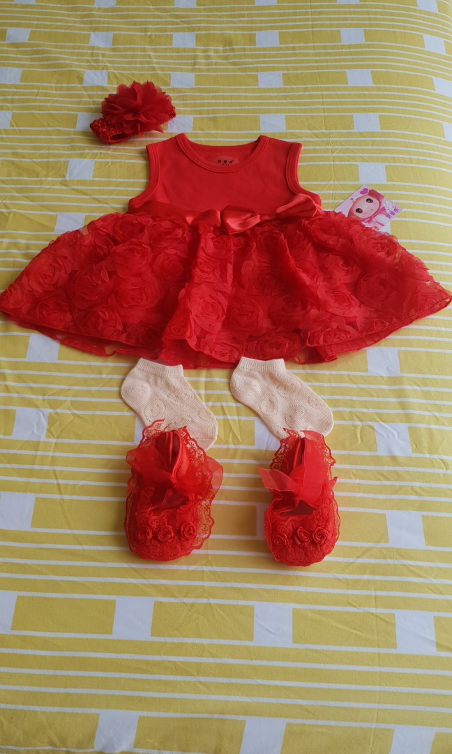 baby girl dress red color