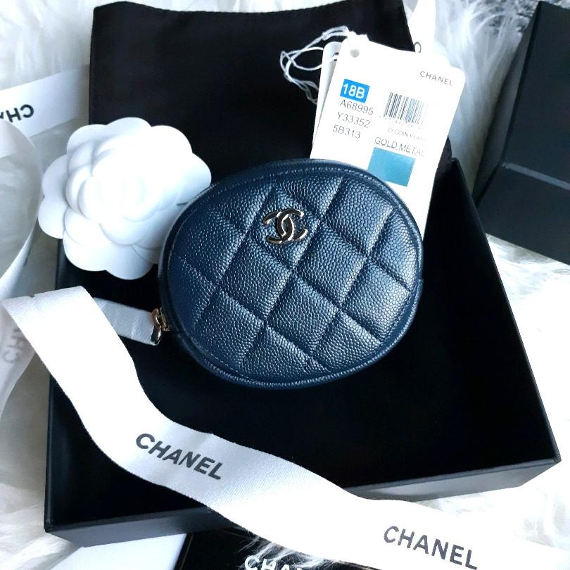 Chanel round coin purse with sale chain