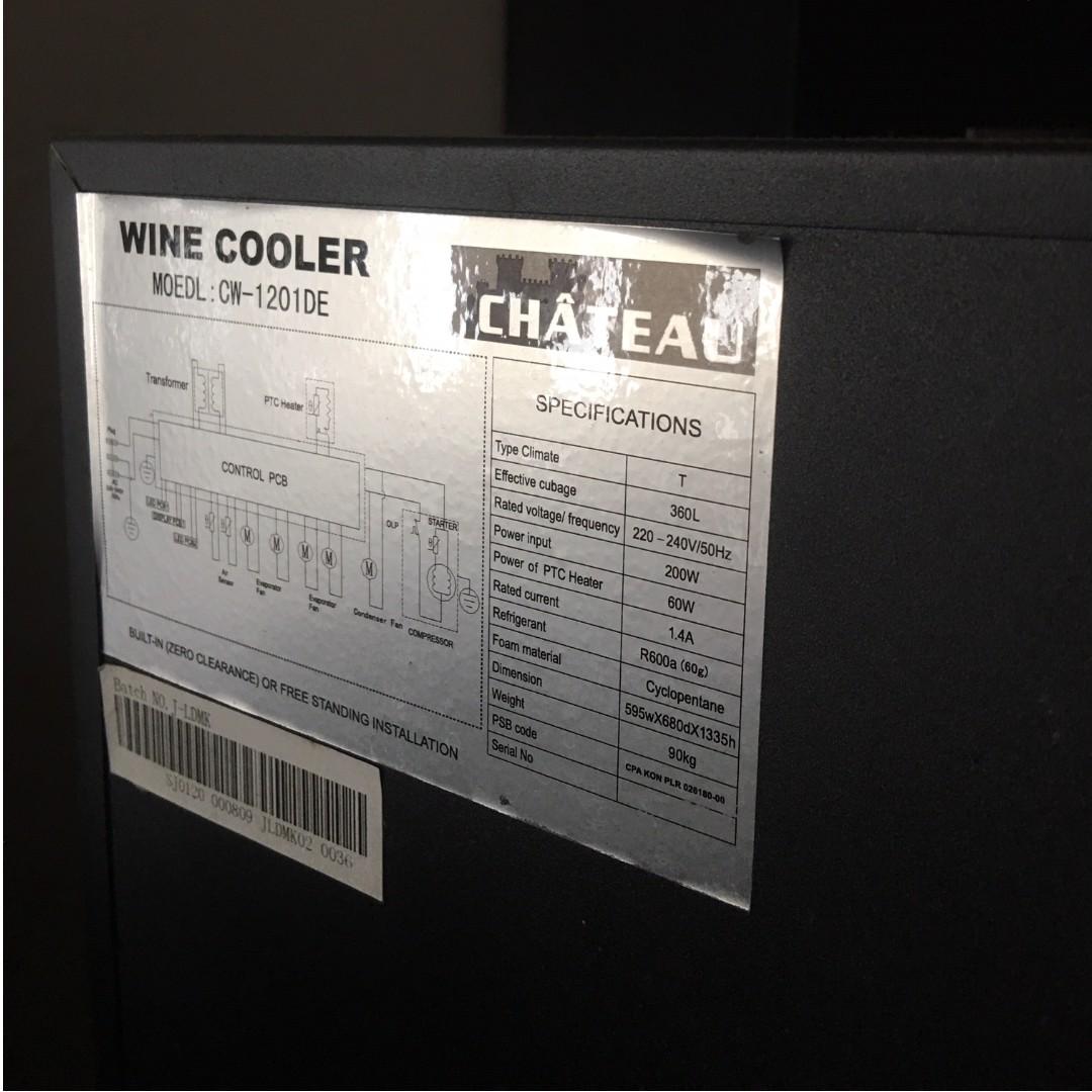 Chateau CW1201DE Wine Cooler, TV & Home Appliances, Kitchen Appliances, Wine Cellar & Storage