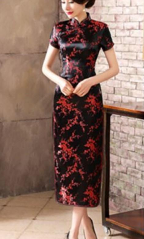 black cheongsam