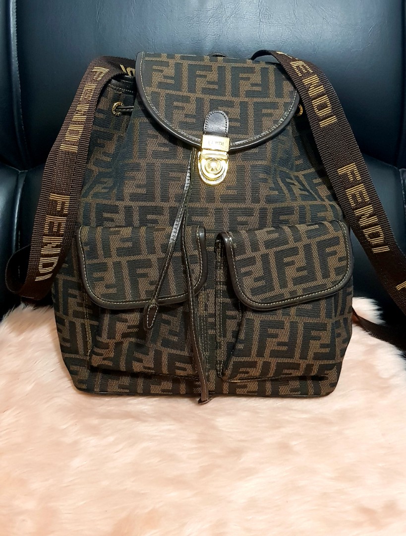 Fendi FF Zucca Backpack Vintage, Women's Fashion, Bags & Wallets ...