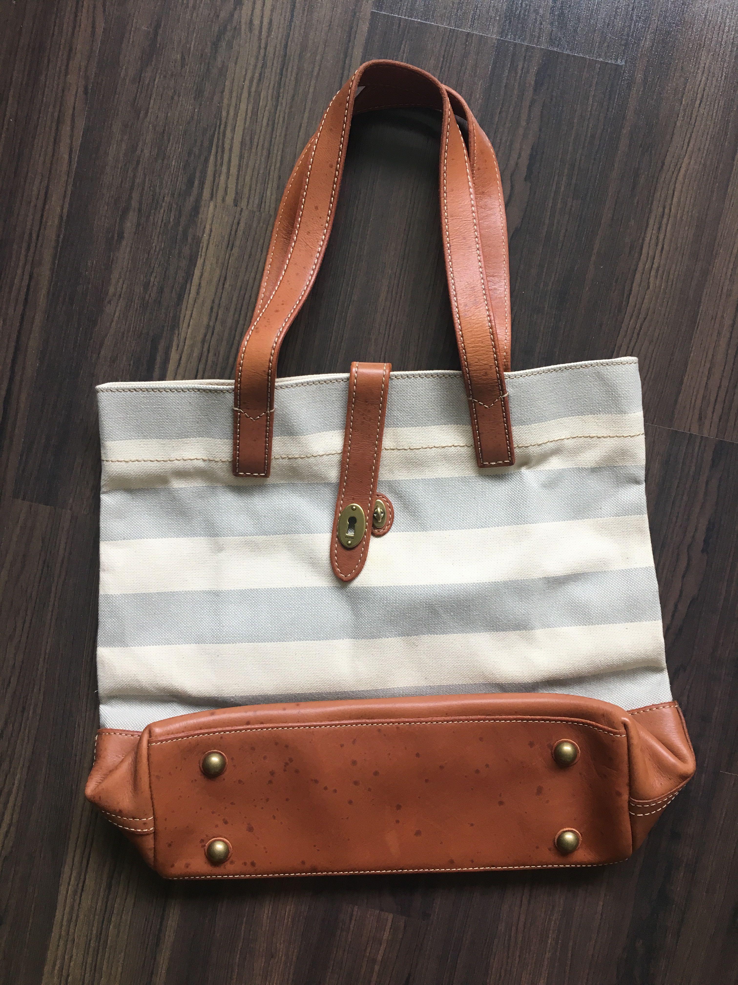 Fossil canvas tote clearance