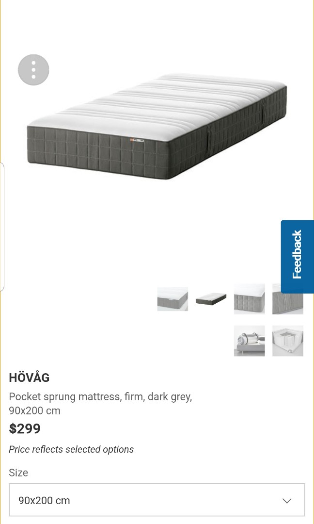 Ikea Hovag 120x200 Super Single Sprung Mattress Firm Furniture