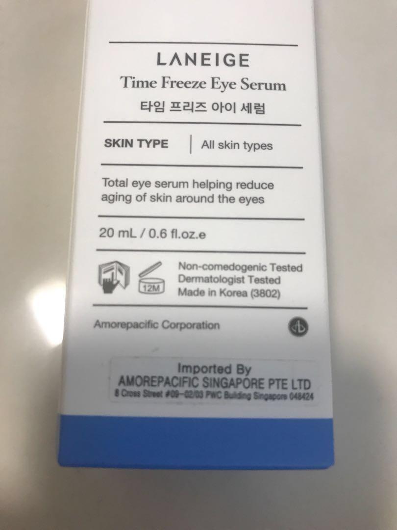 Laneige time freeze eye serum, Beauty & Personal Care, Face, Face Care