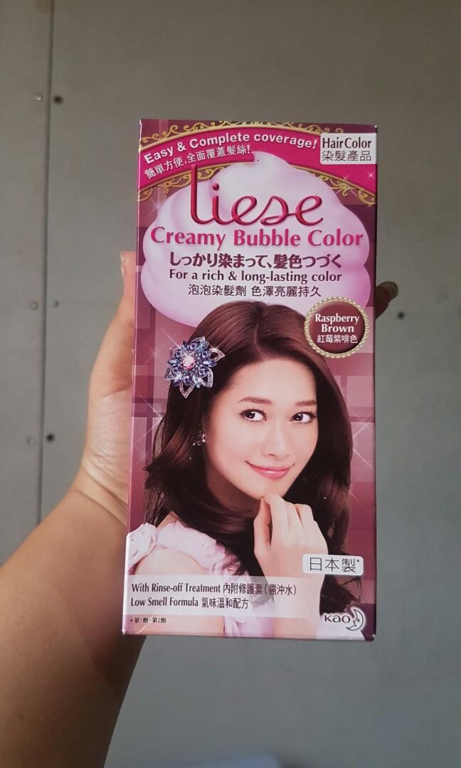 Liese Creamy Bubble Color In Raspberry Brown Hair Color Health Beauty Hair Care On Carousell