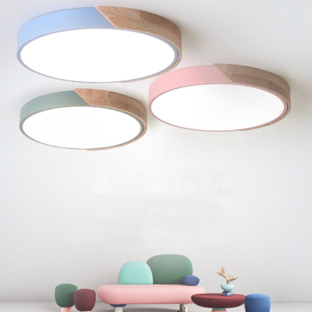 Macaron Wood Led Ceiling Light Furniture Home Decor Lighting Share This Listing