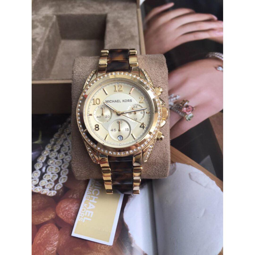 Michael kors tortoiseshell watch discount