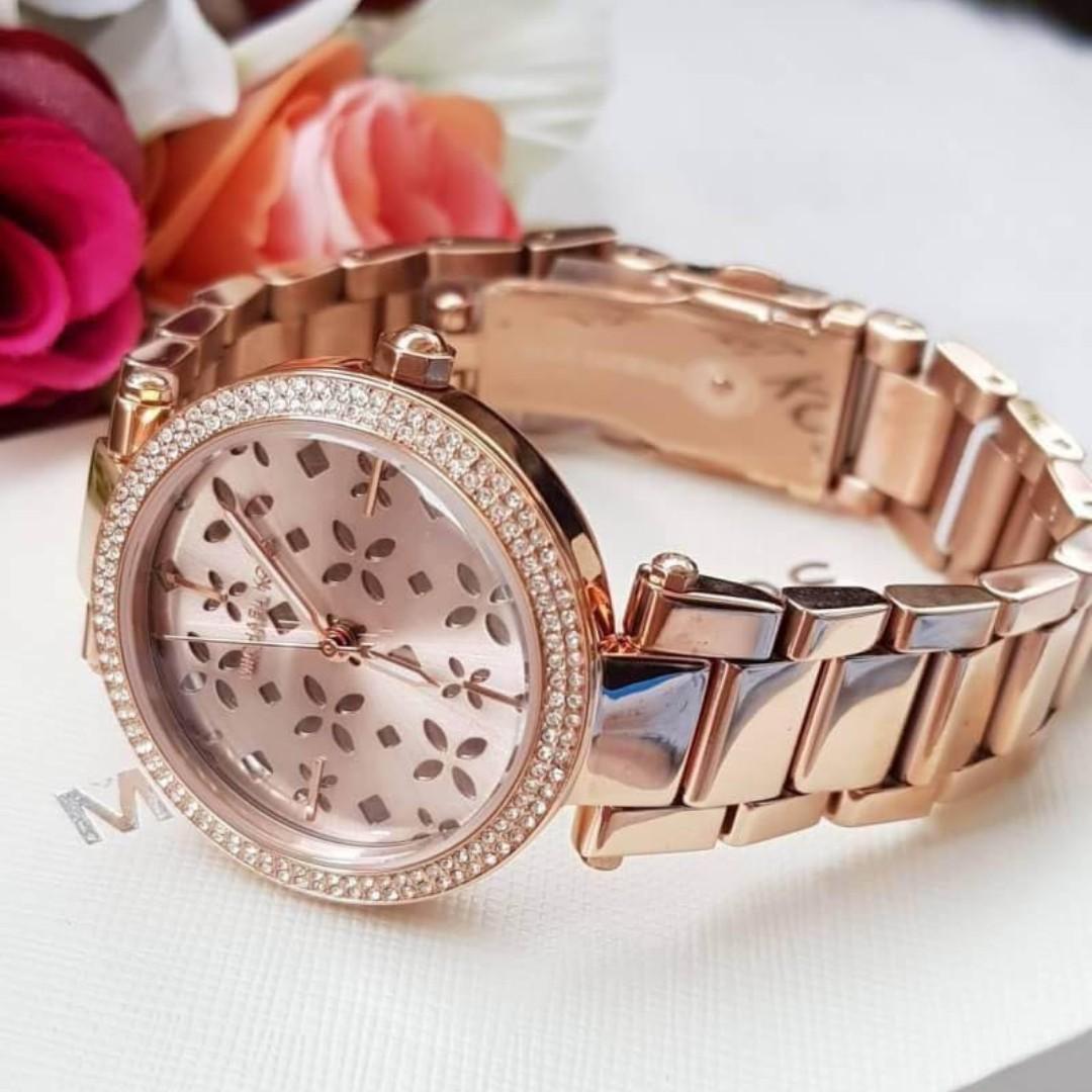 mk floral watch