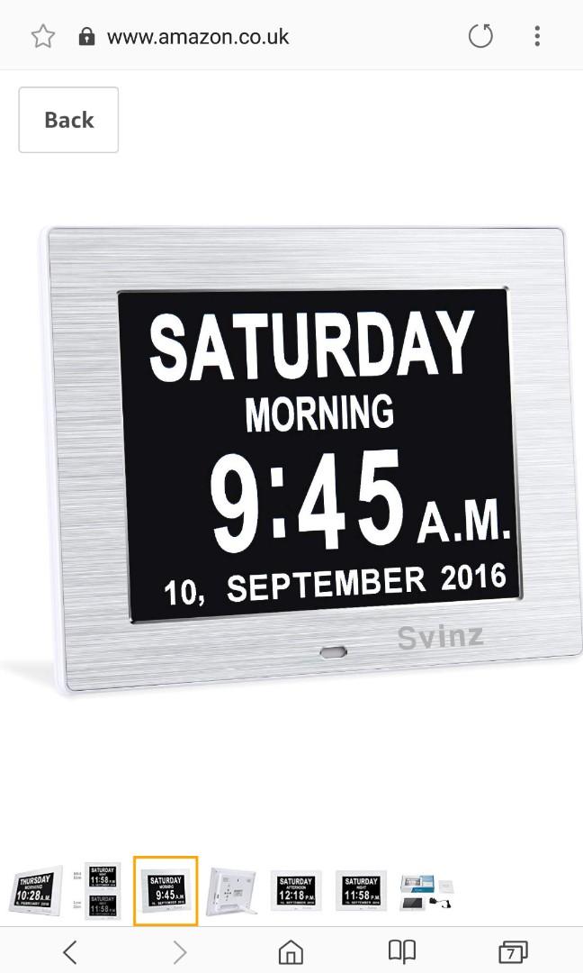 [Newest Version] Svinz Memory Loss Day Clock Digital Calendar with 3