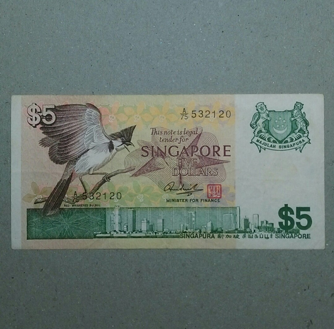 Sold Old Singapore Bird Sgd 5 Dollars Paper Notes Antiques Currency On Carousell